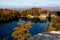 A lake with autumn view