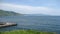 Lake Baikal against the backdrop of mountains and sky