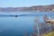 Lake Baikal Smooth calm surface in spring Cape Harbor-Baykal