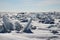 Lake Baikal in winter. Cracks and hummocks