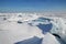 Lake Baikal in winter. Cracks and hummocks