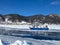 Lake Baikal in winter and hovercraft