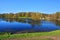 Lake Beloe in Palace Garden. Gatchina. St. Petersburg, Russia