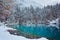 Lake Blausee in swiss Alps, Switzerland