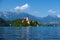 Lake Bled, Alps, Slovenia, Europe. Summer scenery