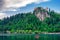 Lake Bled with castle in Slovenia