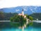 Lake Bled, church on the island. Slovenia. Europe.