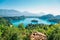 Lake Bled panoramic view in Slovenia