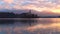 Lake Bled, Slovenia with St. Marys Church of the Assumption on the small island in the water and beautiful sunset