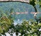 Lake and Boat with Natural Frame