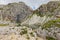 Lake of Boe, a little alpine lake in Italian Dolomites mountains in Alta Badia