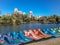 Lake in Bosques de Palermo Buenos Aires Argentina with water bikes