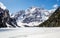 Lake Braies Lago di Braies in winter in Dolomites Alps, Italy