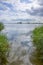 Lake called Achterwasser in Usedom with reed grass