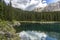 Lake of Carezza. Lake Carezza with Mount Latemar, Bolzano province, South tyrol, Italy. Lago di Carezza lake or The Karersee with