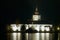 Lake castle Ort (Seeschloss Ort) at night.