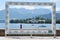 The lake castle Ort am Traunsee in Gmunden with a large frame for photography, Austria, Europe
