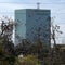 Lake Charles, Louisiana. USA - September 6, 2020:   Hurricane Laura. Destruction from strong winds. Broken windows in a high-rise