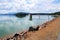 Lake Chatuge dam & Appalachian mountains