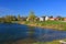 Lake Chernoye in Priory Garden. Gatchina. St. Petersburg, Russia