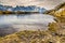 Lake Of Cheserys And Mountain Range-France