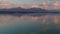 Lake Chiemsee in Bavaria with the Alp mountains during sunset from above