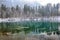 Lake Christlessee in winter at trettach valley near oberstdorf, idyllic south bavarian landscape in Germany