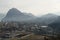 Lake and the city of Lugano in Switzerland panorama with San Salvatore in the background