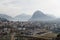 Lake and the city of Lugano in Switzerland panorama with San Salvatore in the background