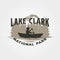 lake clark canoe logo vintage symbol illustration design, kayaking logo design