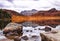 Lake between cliffs reflecting the environment at the Blea Tarn English lake district