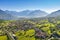 Lake Como IT, Aerial view of the upper Lario in the area of Piona