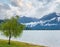 Lake Como (Italy) summer cloudy view