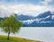 Lake Como (Italy) summer cloudy view