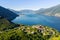 Lake Como IT, Piona, view towards the south with the village of Olgiasca