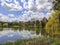 The lake at Constantin Stere Park , Ploiesti , Romania