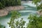 Lake created by artificial dam.  Vagli, Garfagnana, Lucca, Tusca