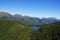 Lake in crest - Fjordland National Park - Doubtful Sound from above