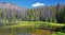 Lake Cuberant hiking trail views of ponds, forest and meadows around Bald Mountain Mount Marsell in Uinta Mountains from Pass Lake