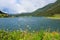 Lake Davos, tourist attraction in summer, switzerland