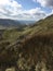 Lake District fells from on-high across reeds and meadows