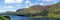 Lake District panorama Buttermere The Lakes National Park Cumbria England uk on a beautiful sunny summer day surrounded by fells