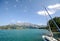 Lake district Salzburger Land Austria: View over lake Attersee - Austrian Alps