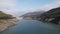 lake and drought, lowering waters due to dam lake and drought, drone shooting