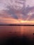 Lake, ducks, sunset