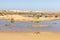 Lake, Dunes with wind marks and vegetation