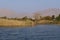 Lake in Eilat ornithological park in early night,  selective focus, copy space