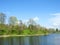 Lake Ekete and trees in spring, Lithuania
