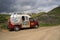 Lake Elsinore, California - March 20, 2019: An Ice Cream Truck is parked along the trail at Walker Canyon in Lake Elsinore