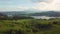 Lake and far view of Tatras mountains. Czorsztyn Medieval Castle